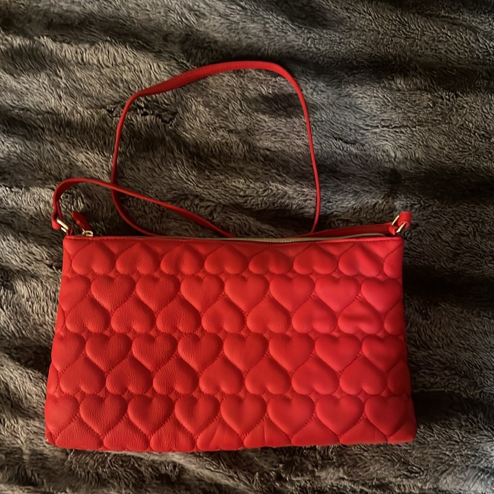 Betsey Johnson Red Hearts Crossbody‎ Purse Bag New Without tags